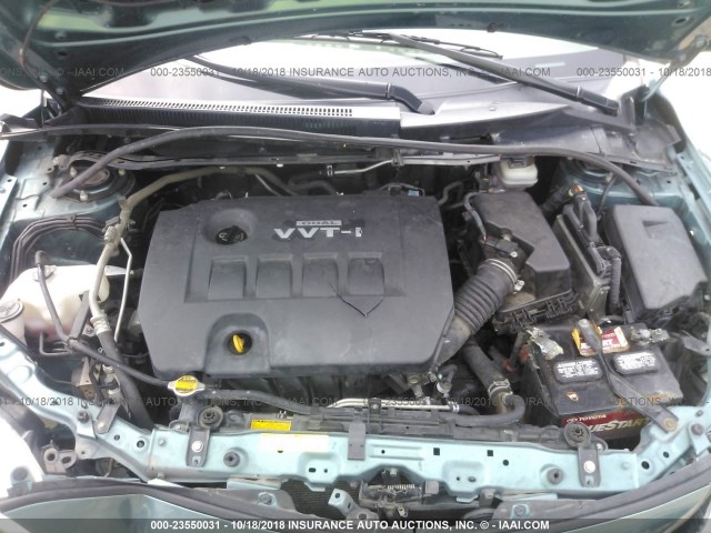 JTDBL40EX99021384 - 2009 TOYOTA COROLLA LE/XLE GREEN photo 10