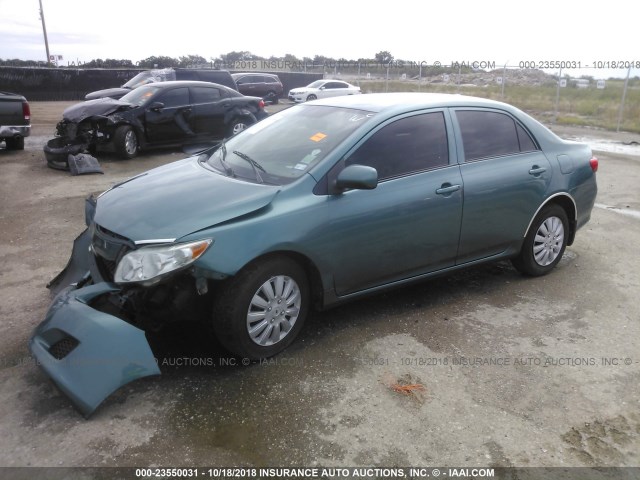JTDBL40EX99021384 - 2009 TOYOTA COROLLA LE/XLE GREEN photo 2