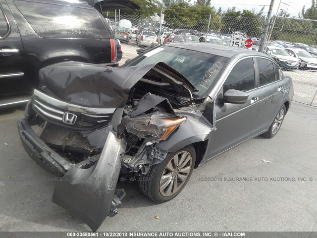 1HGCP2F87CA064411 - 2012 HONDA ACCORD EXL GRAY photo 2