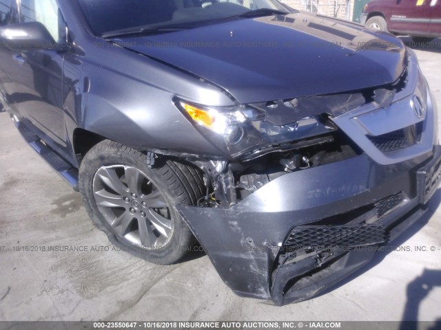 2HNYD2H74AH519449 - 2010 ACURA MDX ADVANCE GRAY photo 6