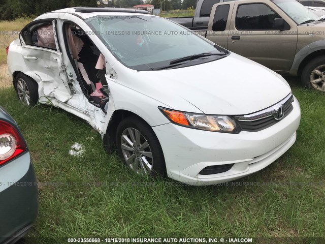 2HGFB2F80CH557666 - 2012 HONDA CIVIC EX WHITE photo 1