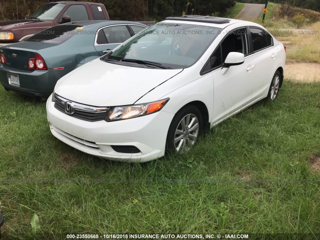 2HGFB2F80CH557666 - 2012 HONDA CIVIC EX WHITE photo 2