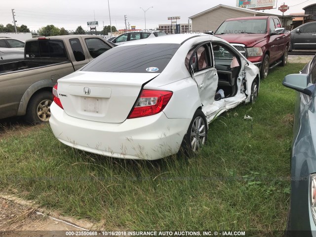 2HGFB2F80CH557666 - 2012 HONDA CIVIC EX WHITE photo 4