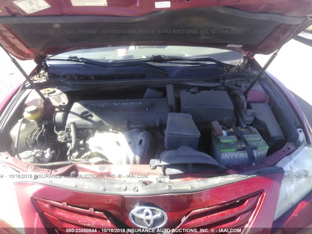 4T1BE46K27U155030 - 2007 TOYOTA CAMRY NEW GENERAT CE/LE/XLE/SE RED photo 10