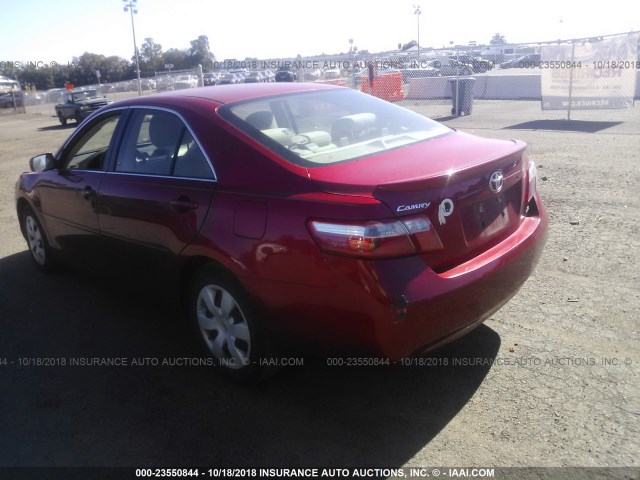 4T1BE46K27U155030 - 2007 TOYOTA CAMRY NEW GENERAT CE/LE/XLE/SE RED photo 3