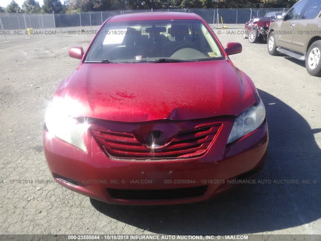 4T1BE46K27U155030 - 2007 TOYOTA CAMRY NEW GENERAT CE/LE/XLE/SE RED photo 6