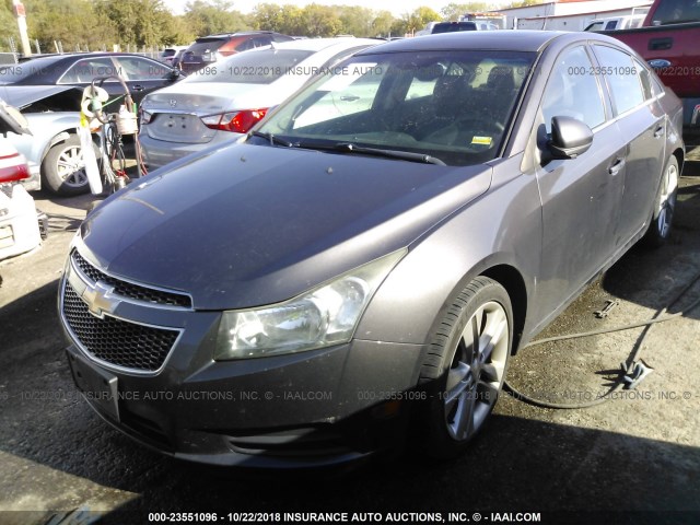 1G1PH5S92B7142787 - 2011 CHEVROLET CRUZE LTZ GRAY photo 2