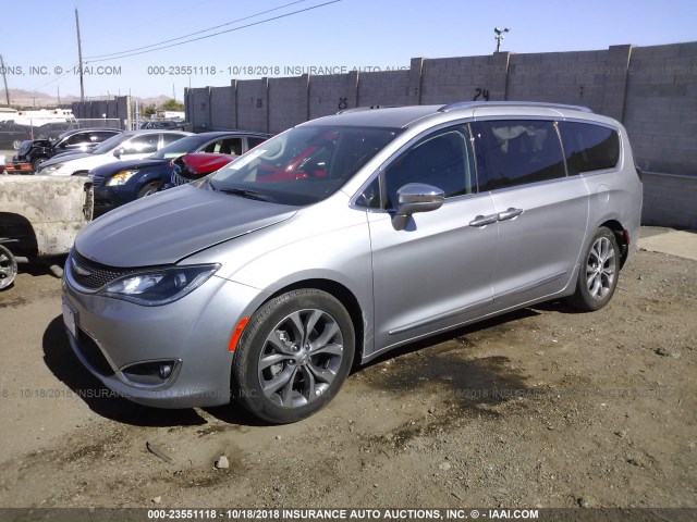 2C4RC1GG9JR247709 - 2018 CHRYSLER PACIFICA LIMITED SILVER photo 2