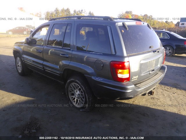 1J4GW58N22C162184 - 2002 JEEP GRAND CHEROKEE LIMITED BLUE photo 3