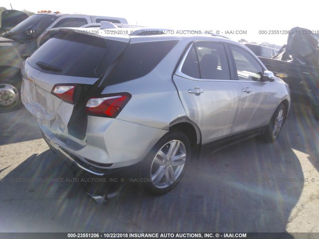 3GNAXNEXXJS506651 - 2018 CHEVROLET EQUINOX PREMIER SILVER photo 4