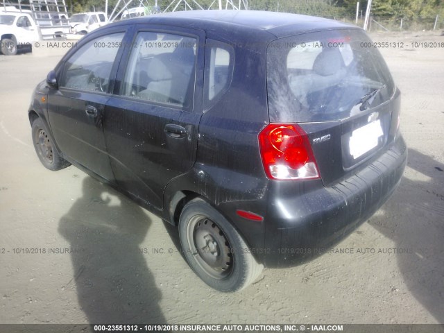 KL1TD62654B277752 - 2004 CHEVROLET AVEO BLACK photo 3