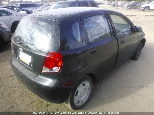 KL1TD62654B277752 - 2004 CHEVROLET AVEO BLACK photo 4