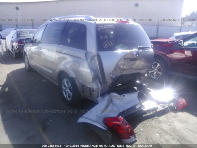 5N1BV28U77N123283 - 2007 NISSAN QUEST S/SE/SL GOLD photo 3