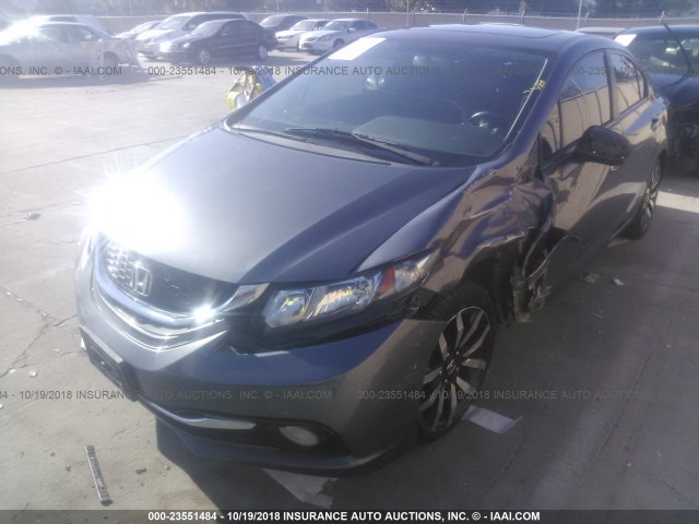 2HGFB2F98FH502217 - 2015 HONDA CIVIC EXL 灰色 照片 2