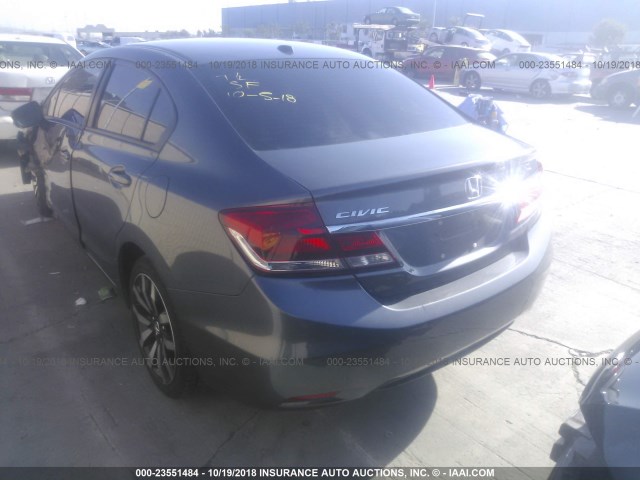 2HGFB2F98FH502217 - 2015 HONDA CIVIC EXL GRAY photo 3