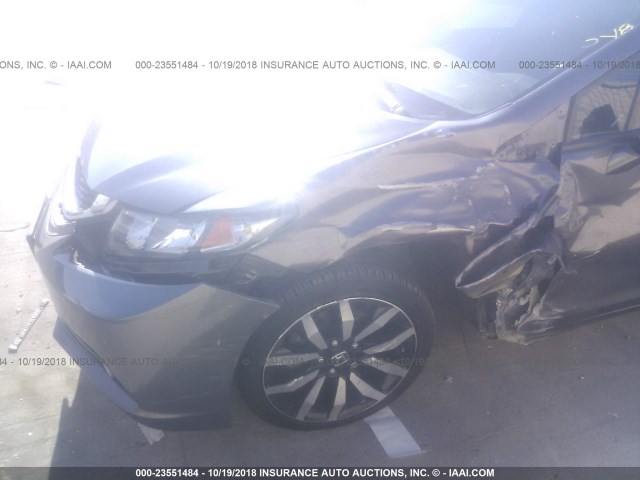 2HGFB2F98FH502217 - 2015 HONDA CIVIC EXL 灰色 照片 6