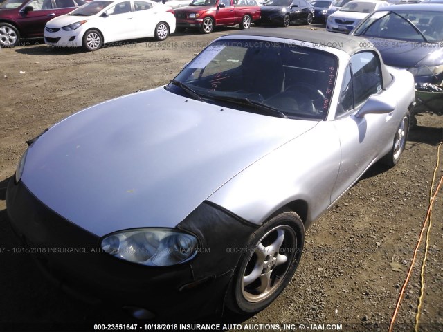 JM1NB353610217414 - 2001 MAZDA MX-5 MIATA LS SILVER photo 2