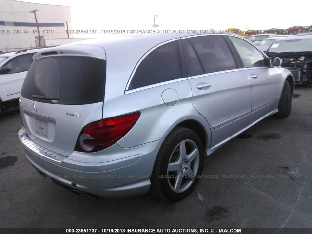 4JGCB6FE3AA103966 - 2010 MERCEDES-BENZ R 350 4MATIC SILVER photo 4