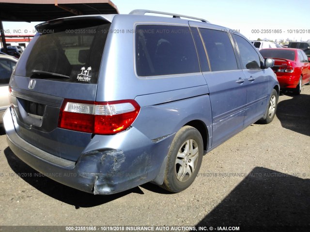 5FNRL38717B060477 - 2007 HONDA ODYSSEY EXL Light Blue photo 4