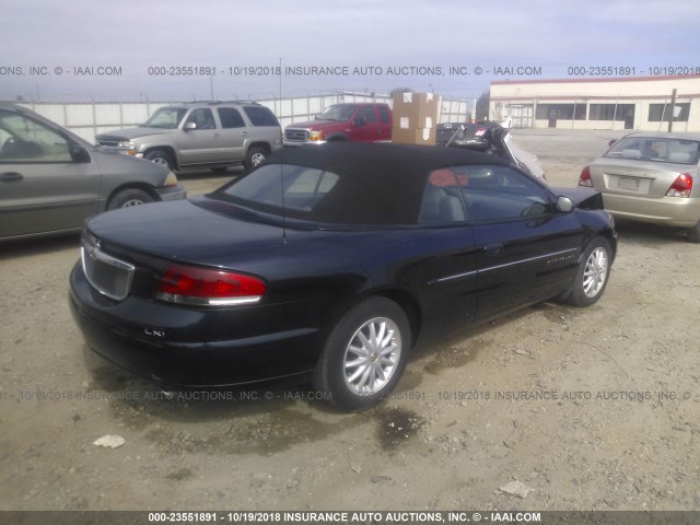 1C3EL55UX1N597981 - 2001 CHRYSLER SEBRING LXI BLUE photo 4