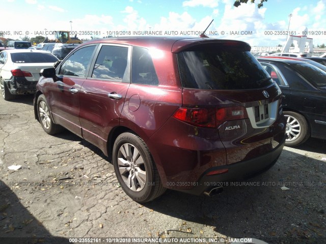 5J8TB2H25AA004910 - 2010 ACURA RDX MAROON photo 3