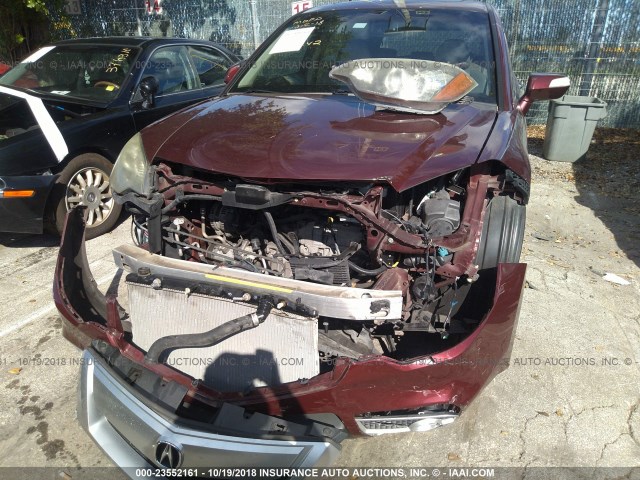 5J8TB2H25AA004910 - 2010 ACURA RDX MAROON photo 6