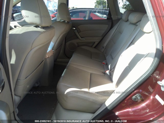 5J8TB2H25AA004910 - 2010 ACURA RDX MAROON photo 8