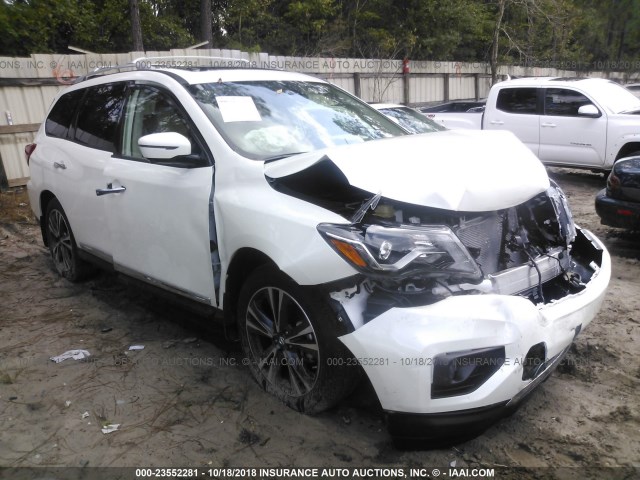 5N1DR2MNXJC647865 - 2018 NISSAN PATHFINDER S/SV/SL/PLATINUM WHITE photo 1