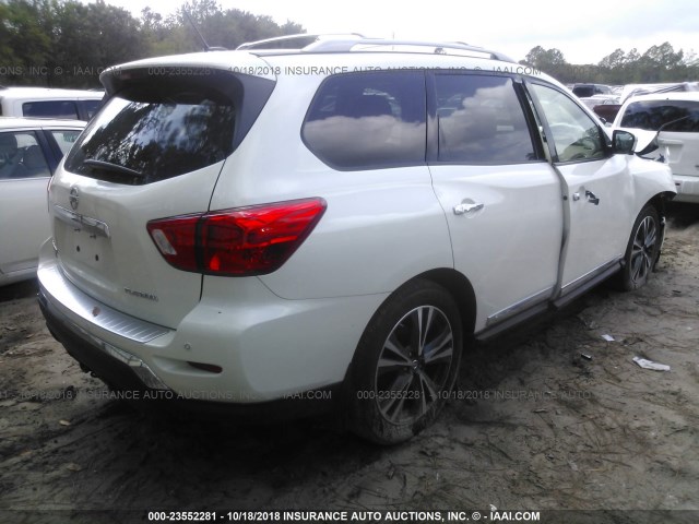 5N1DR2MNXJC647865 - 2018 NISSAN PATHFINDER S/SV/SL/PLATINUM WHITE photo 4