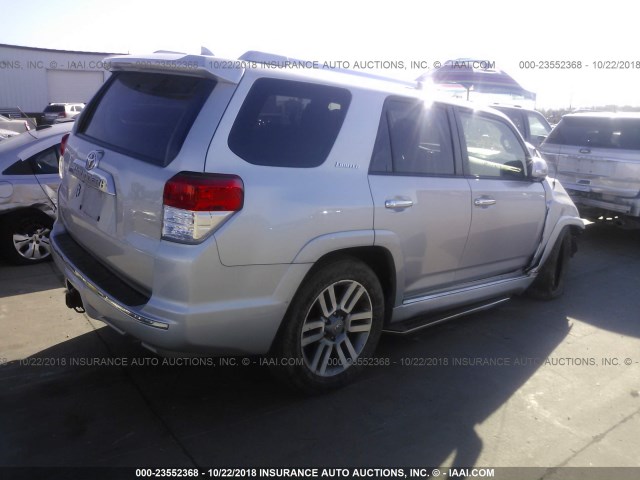 JTEZU5JR4D5058820 - 2013 TOYOTA 4RUNNER SR5/LIMITED SILVER photo 4