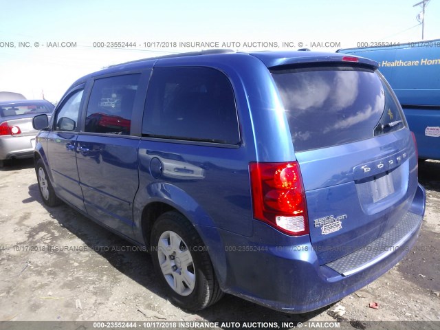 2D4RN4DG5BR654415 - 2011 DODGE GRAND CARAVAN EXPRESS BLUE photo 3