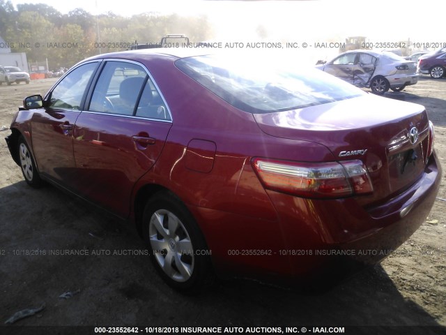 4T1BE46K89U275448 - 2009 TOYOTA CAMRY SE/LE/XLE RED photo 3