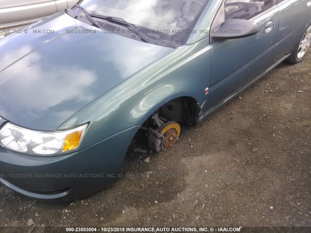 1G8AJ58F46Z179584 - 2006 SATURN ION LEVEL 2 GREEN photo 6