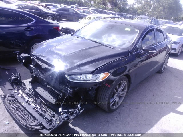 3FA6P0K93DR146891 - 2013 FORD FUSION TITANIUM BLACK photo 2