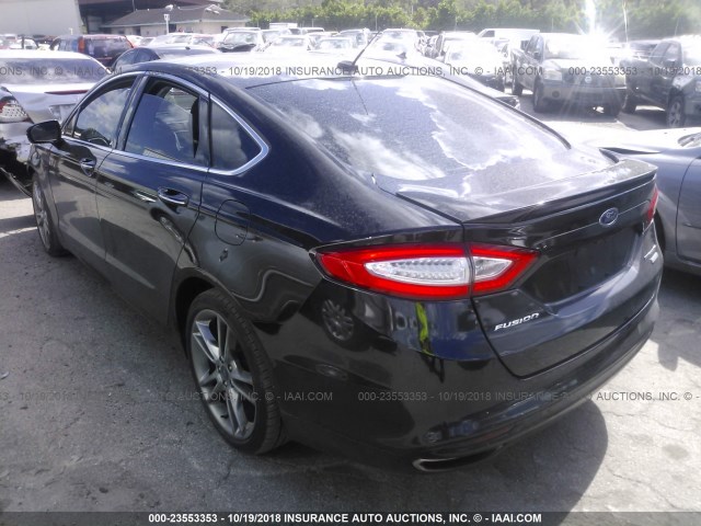 3FA6P0K93DR146891 - 2013 FORD FUSION TITANIUM BLACK photo 3