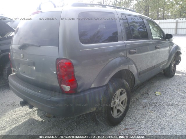 1D4HD38N56F140160 - 2006 DODGE DURANGO SXT GRAY photo 4