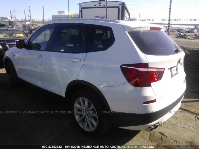 5UXWX9C5XE0D41108 - 2014 BMW X3 XDRIVE28I WHITE photo 3