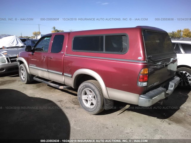 5TBRT3415YS099399 - 2000 TOYOTA TUNDRA ACCESS CAB/ACCESS CAB SR5 RED photo 3