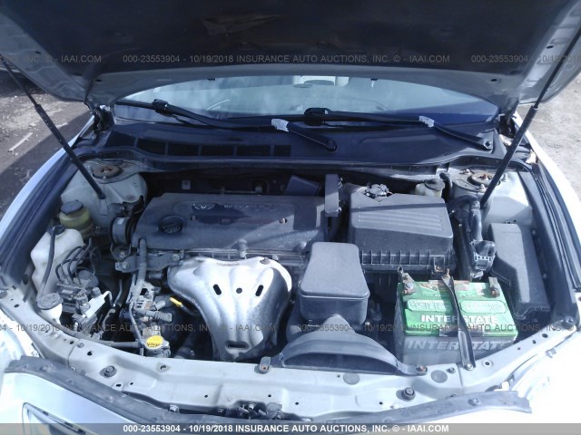 4T1BE46K07U050101 - 2007 TOYOTA CAMRY NEW GENERAT CE/LE/XLE/SE SILVER photo 10