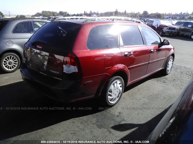 KL5JD86Z37K530982 - 2007 SUZUKI FORENZA CONVENIENCE/POPULAR RED photo 4