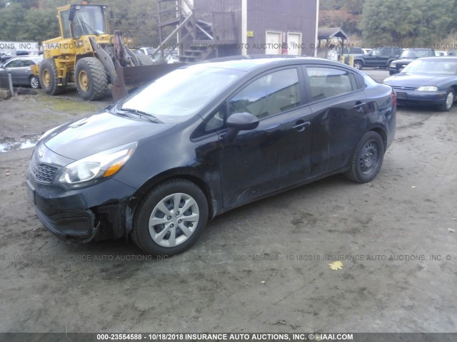 KNADM4A35D6301398 - 2013 KIA RIO LX BLACK photo 2