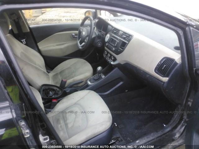 KNADM4A35D6301398 - 2013 KIA RIO LX BLACK photo 5