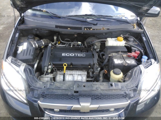 KL1TD5DE5AB116022 - 2010 CHEVROLET AVEO LS/LT BLACK photo 10