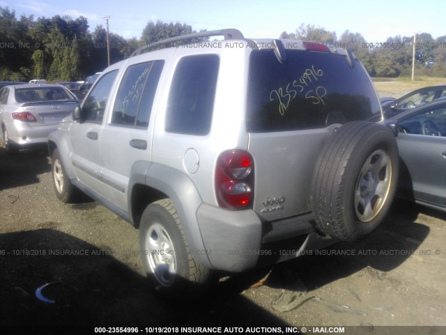 1J4GL48KX7W522364 - 2007 JEEP LIBERTY SPORT SILVER photo 3