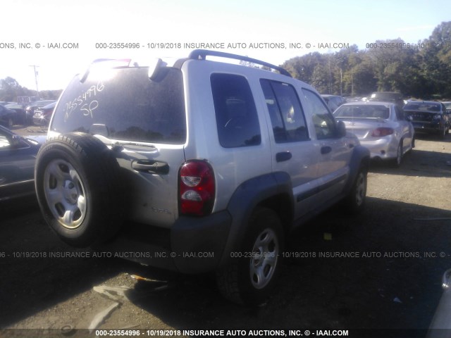 1J4GL48KX7W522364 - 2007 JEEP LIBERTY SPORT SILVER photo 4