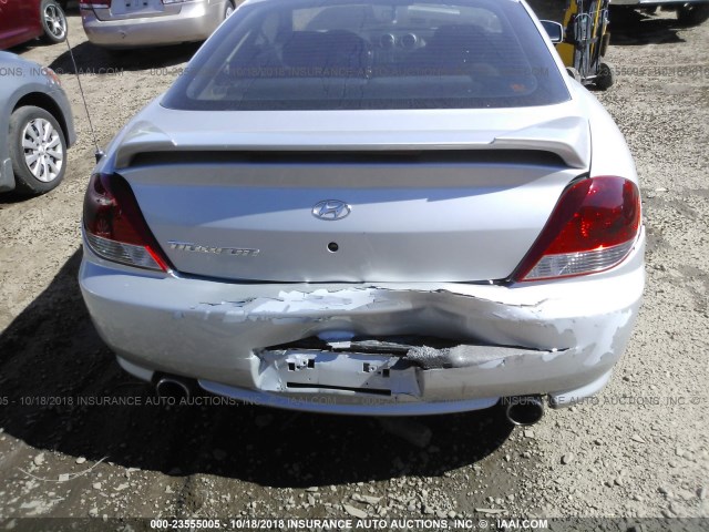 KMHHM65D95U183593 - 2005 HYUNDAI TIBURON SILVER photo 6