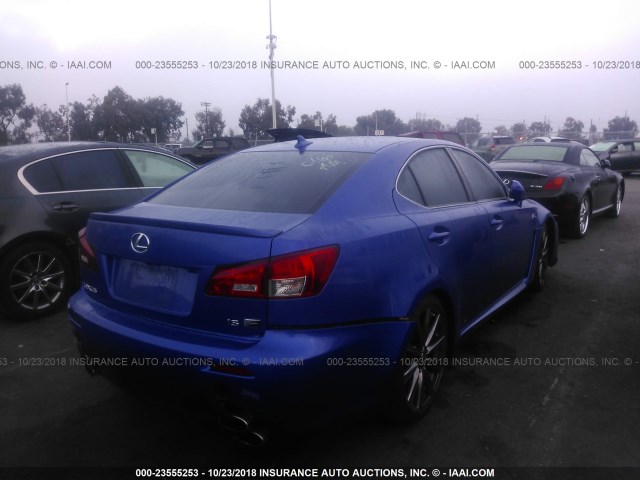 JTHBP262685003832 - 2008 LEXUS IS-F BLUE photo 4