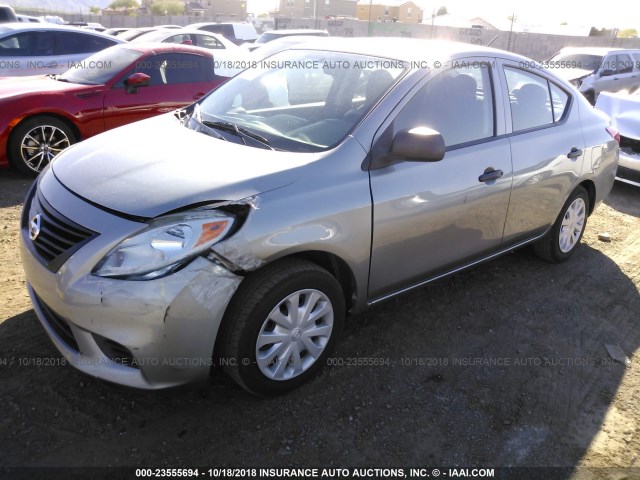 3N1CN7AP8CL824597 - 2012 NISSAN VERSA S/SV/SL GRAY photo 2