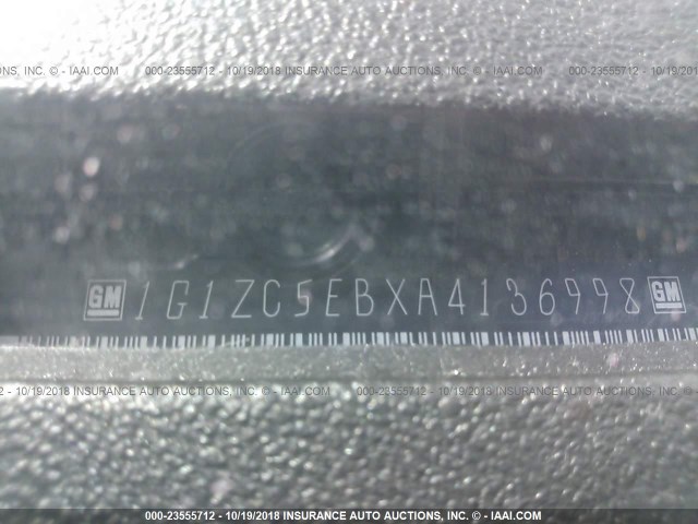 1G1ZC5EBXA4136998 - 2010 CHEVROLET MALIBU 1LT GRAY photo 9