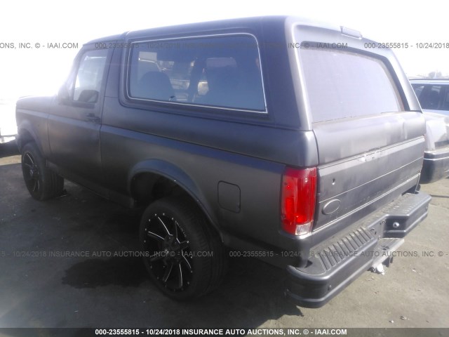 1FMEU15H5NLA03346 - 1992 FORD BRONCO U100 BLACK photo 3